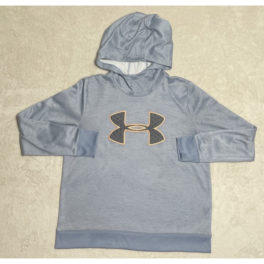 Under Armour Hoodie Sweatshirt Womens Large Loose Blue ColdGear Thermal Fleece